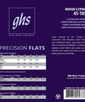 4 String Bass Flatwound Strings Set With Stainless Steel Precision Flats 38 Inch Winding Medium Gauge 45 105 Durable Long Lasting Tone For Jazz Blues And Modern Grooves Dope For Any Gig. GHS Precision Flats package