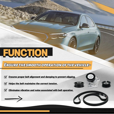 Mercedes-Benz Serpentine Belt Kit With Drive Belt Tensioner And Idler Pulley For ML350 ML550 ensuring smooth vehicle operation