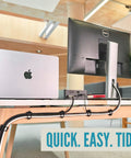 10 Pack Adjustable Elastic Cable Clips With Adhesive Pads For Easy Wire Management At Home Office Under Desk Behind TV And On The Go For Chargers Laptops PCs HDMI And USB Cables Black on desk cables