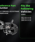Front Right Steering Knuckle And Wheel Bearing Hub Assembly For CRV 2007 2008 2009 2.4L Direct Fit Replaces 45255STKA00 44600SJKJ00