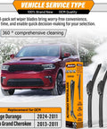22 Inch Front Wipers And 21 Inch Rear Wiper Blade Replacement For Dodge Durango 2011-2024 And Jeep Grand Cherokee 2011-2013 showcase