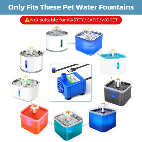 Low Power Submersible Cat Fountain Pump Replacement With Led Light 5V 1.5W DR-DC160 for various fountain styles