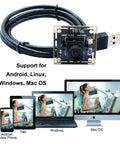 Front view of Sony IMX323 Low Light USB Camera Module With 100 Degree Wide Angle No Distortion Lens 1080P HD Video H264 UVC USB 2.0 Webcam Board