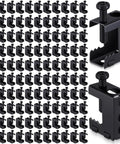 100 Piece Pro Grade Heavy Duty Beam Clamps Kit For 1/4-20 Threaded Rods Bolt On Spring Steel Hangers With S Hooks Bridle Rings
