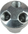 Tri Pod Pneumatic Manifold For Air Power Distribution With One Quarter Inch Inlet And Three One Quarter Inch Outlet Ports, top view