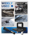 Anti Rattle Hitch Tightener And 2 Inch Receiver Lock Set For Trailer Hitch Pins, various uses including bike rack and cargo tray.