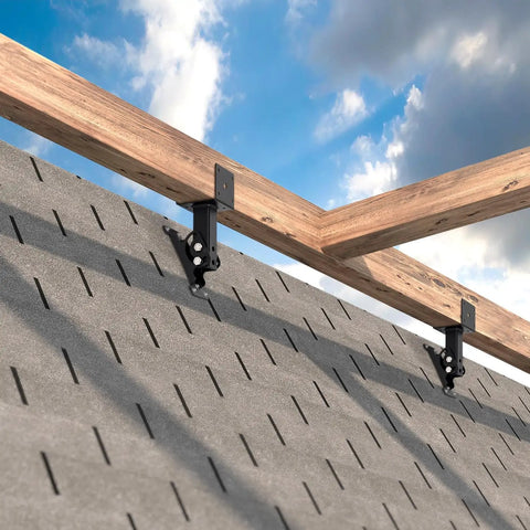 Heavy Duty 4x4 Roof Riser Brackets Kit With 304 Stainless Steel Construction Adjustable Beam Mount Brackets For Roof Pergola Gazebo Built To Last Weatherproof Black Finish 4 Pack