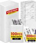 All In One Trading Card Shipping Kit With 200 Card Protectors, 100 Self Seal Bubble Mailers, 420 Card Sealing Stickers