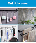17 Pack S Hooks With Safety Lock Clip, 3.5 Inch Stainless Steel S Shaped Locking Hooks shown holding various items and plants