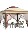 11x11 Pop Up Canopy Gazebo With Removable Screen Walls Instant Outdoor Shade Shelter For Backyard And Garden Portable Event Tent