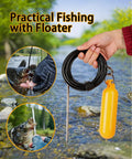 Heavy Duty Steel Wire Fish Stringer With High Visibility PVC Float, 19.7 Feet, Ground Plug And Stringer Set For Spearfishing and Angling