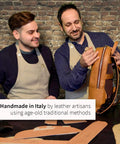 Italian artisans crafting Handmade Italian Tumble Leather Valet Tray Organizer For Desk, showcasing traditional techniques.