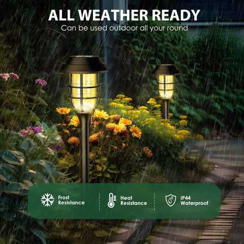 Outdoor Solar Lights For Yard And Pathway Waterproof Landscape Lighting with snowflake pattern illuminating garden