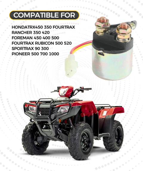 Premium Heavy Duty Starter Relay Solenoid For Honda Trx Atv Kickstarts Your Ride Instantly Hella Reliable Copper Windings image with ATV compatibility.