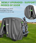 Heavy Duty Golf Cart Cover For 2, 4, Or 6 Passengers Universal Fit For EZGO Club Car Yamaha on golf course with zipper access.