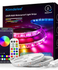 100ft RGB Outdoor LED Strip Lights With App Control Bluetooth Music Sync IP65 Waterproof Color Changing Rope Light in packaging