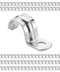 Heavy Duty 1 Inch Pipe Strap 100 Pack Zinc Plated Steel EMT Conduit Clamps With 1 Hole Reinforced Rib Design And Snap On Installation