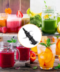 Six Blade Replacement Blender Kit For High Power Ninja Systems 1100 1200 1500 Watt Pitcher 72 Oz Compatible Blades surrounded by smoothies