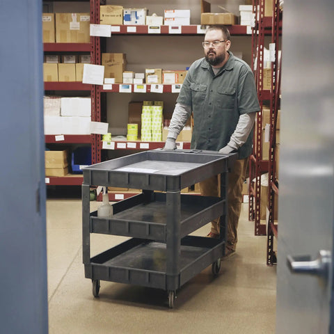 Heavy Duty 500 Lb Capacity Three Tray Utility Cart Built Tough For Daily Job Site Grind Roll Smooth Over Rough Surfaces Stash Screws Paintbrushes And Power Cords Within Easy Reach