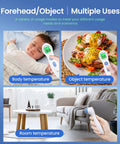 Fast Forehead Thermometer For Adults And Kids Digital Infrared Thermometer With 1 Second Reading Ultra Accurate To 0.1F And 0.1C And Accurate To Plus Or Minus 0.4F Or 0.2C Easy Start Button Perfect For Babies And The Whole Family Fever Checker. Forehead and object temperature display.