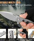 Nomad EDC Folding Pocket Knife With 3.54 Inch 14C28N Steel Blade Satin Finish held in gloved hand outdoors