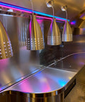 Turnkey Electric Mobile Food Truck Trailer For Sale Featuring Customizable Layout And Zero Hassle Setup, sleek stainless steel kitchen interior.