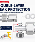 3 Pack Airless Spray Gun Swivel Joint 7/8 Inch Thread for Airless Sprayers, 180 Degree Swivel Adapter, Replacement 235486 Compatible With Graco Titan Wagner And More showing two gaskets