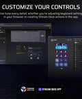 Screenshot of Corsair keyboard settings and Stream Deck app for Black Galleon 100 RGB Mechanical Wired Gaming Keyboard With Insane Tactile Feedback And Built In Elgato Stream Deck Integration For A Truly Goated Player One Experience.
