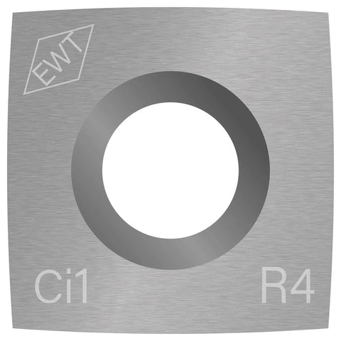 Durable 4 Inch Carbide Insert Rougher Cutter Replacement Blade For Lathe Woodturning features a flat design with circular center hole.