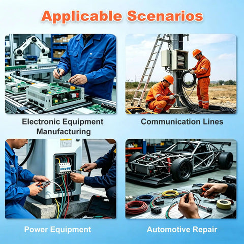 Heavy Duty Pneumatic Wire Terminals Crimper Tool Machine With Foot Pedal Operation For 1.3 Ton Force Cabling Up To 16mm2 in electronic equipment manufacturing scenarios.