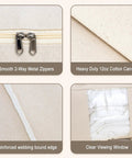 Badass Cotton Canvas Comforter Storage Bags Featuring A Safe Double Zipper And Solid Carrying Handles With A Clear View Window showcasing metal zippers and clear window