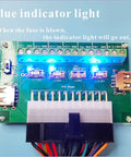 ATX Power Supply Breakout Board Splitter Module For Desktop Use with blue indicator lights and multiple power outputs