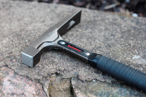 Beefy Bricklayer Hammer With Right Angle Chisel For Safe Brick Splitting, I Beam Steel Shaft For Tough Durability, Rust Proof Aluminum