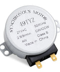Upgraded Microwave Turntable Motor Replacement Part for GE and Kenmore Microwaves close-up of synchronous motor label