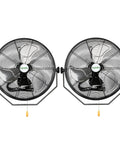 Heavy Duty 4300 CFM 18-Inch Industrial Wall Fan With 3 Speed High Velocity Mount Sealed Motor aluminum blades 2 pack front view.