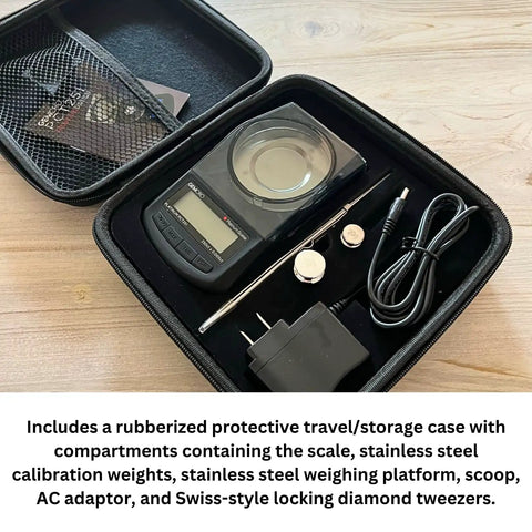 Durable Jewelers Carat Mini Scale With 0.005 Ct Readability And 250 Ct Capacity, accessories in protective case