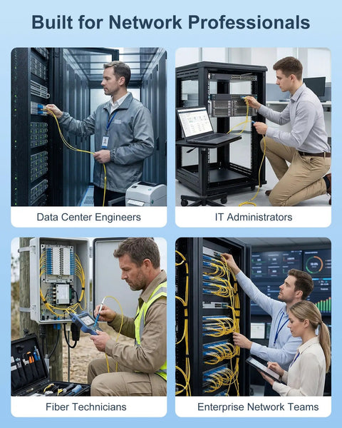Heavy Duty Os2 Single Mode Lc To Lc Fiber Patch Cable With Top Shelf Upc Connectors used by IT professionals in data centers.
