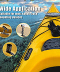 Universal Kayak Track Rails Mount Kit 4 Inch Two Pack For Fish Finder Rod Holder And Accessories Paddle Holder Camera Mounts Cup Holders Easy Rig For Your Kayak Fishing Setup. Yellow kayak with track rail mounts for accessories