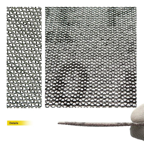 Close-up of a 2 inch mesh sanding disc showing hook and loop design for dust free grinding, part of 20 Pack Of 2 Inch Mesh Sanding Discs Hook And Loop With Dust Free Sharp Grinding For Smoother Woodwork Finishing On Any Project Surface.
