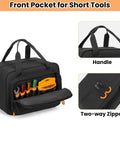 Front view of carrying case for Klein Tools 80101 ET310 AC Circuit Breaker Finder and Electrical Test Tools, showing storage pockets and zipper.