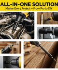 Game Changer 80 Piece Magnetic Nut Driver And Impact Socket Set Made From Tough S2 Chrome Vanadium Steel Includes Metric And SAE Sizes One quarter hex shank bits in action.