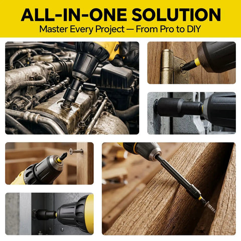Game Changer 80 Piece Magnetic Nut Driver And Impact Socket Set Made From Tough S2 Chrome Vanadium Steel Includes Metric And SAE Sizes One quarter hex shank bits in action.
