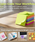 3x3 Inch Sticky Notes Set With 24 Bright Color Pads No Fuss Self Stick Note Pads For Back To School And Office Desk Essentials
