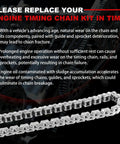 Diagram showing replacement benefits for Beefed Up Timing Chain Kit With Oil Pump And Water Pump For 5.4L V8 Ford trucks