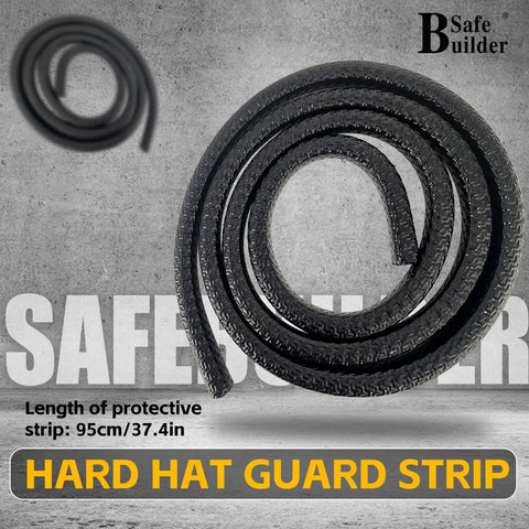 Black Brim Edge Protector Strip For Hard Hats, Pro Grade Hard Hat Accessory, 37.4 Inch Brim Cover, Durable Rubber Outer Layer With Anti Slip Pattern, Easy Install, Extends Lifespan Of Safety Helmet, Keeps You Looking Sharp