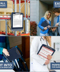 Clipboard With Storage And Pen Holder 8 Point 5 By 11 Inch Clip Board Plastic Organizer Case shown in various uses and settings