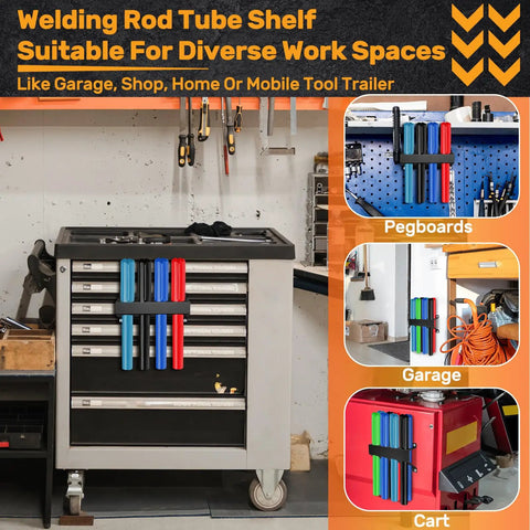 Wall Mounted TIG Welding Rod Holder With Eight Heavy Duty Storage Tubes For Filler Rod Caddy And Welder Table Setup Boasting Built Like A Tank Quality And Sweet Shop Organization