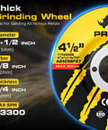 4.5 Inch Angle Grinder Disc Set With 8 Cutting Wheels, 1 Grinding Wheel And 1 Flap Disc, showing thick grinding wheel details