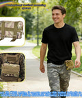 Man wearing Versatile Tactical Pouch Waist Bag For Everyday Carry, Water Resistant 600D Nylon EDC Organizer With MOLLE Webbing