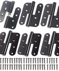 Heavy Duty Lift Off Door Hinges Set 4 Inch By 3 Point 5 Inch H Shaped Detachable Hinges Black 201 Stainless Steel Two Point Eight Millimeter Thick Left And Right Mounts 110 Lb Capacity Tough As Nails with screws